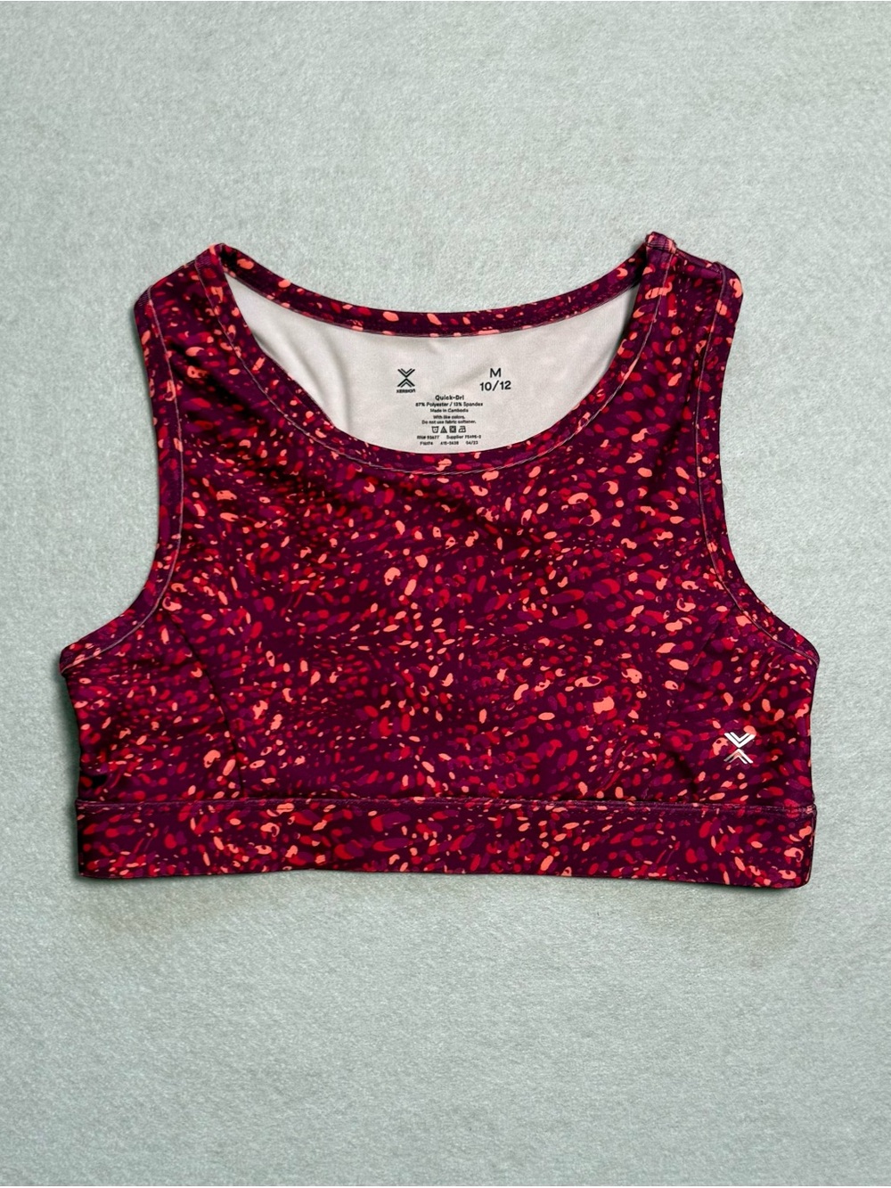 Xersion Girls M 10/12 Quick-Dri Sports Bra Pink Purple Racerback